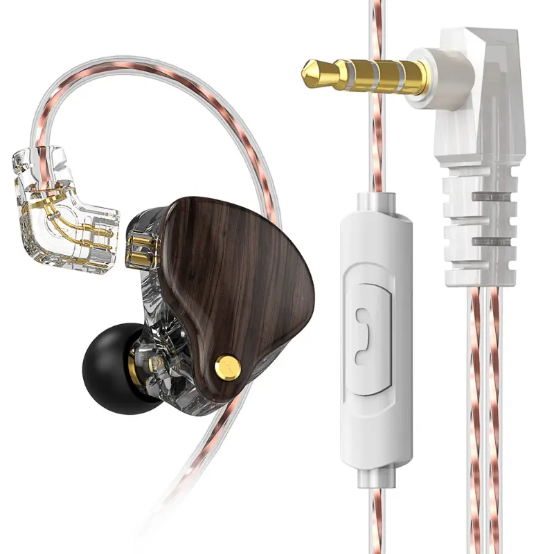 Q1Pro In Ear Earbuds 3.5mm Wire Control Headset Detachable Cable Monitor Headphones HIFI Bass Metal Wired Earphones