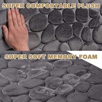 Tapis de sol de salle de bain moderne FIGOO - Forme marbre, procédé de gaufrage, mousse à mémoire de forme, tapis de bain antidérapant pour salle de bain