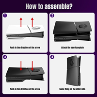Façade séparée avec évent de refroidissement pour la nouvelle coque de remplacement anti-poussière PS5 Slim pour Playstation5 Slim Disc Edition