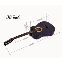 Jelo TH-101 de 38 pouces en tilleul Folk Cutaway classique 6 cordes acoustique Ukelele caractéristiques guitare en tilleul