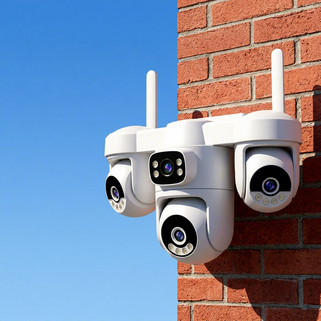 CS623FR 4 Lens 4G Sim Card Outdoor Bullet Home Security CCTV IR Night Vision NVR System Cloud Storage 12MP IP Security Camera