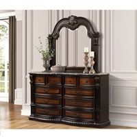 Meubles de chambre à coucher en bois massif sculpté, lit king size et queen size, ensemble de chambre à coucher WA193