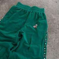 Pantalons sur mesure pour hommes grande taille, pantalons en coton lourd, pantalons à jambes larges, pantalons de survêtement baggy avec strass pour hommes