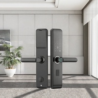 Poignée de porte en bois numérique intelligente au design moderne avec ouverture sans clé par empreinte digitale, nouvelles tendances, système de serrure d'hôtel, matériau en alliage