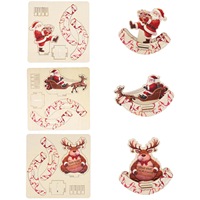 Nouveauté Décoration de Noël pour la maison : Ornements de table en bois, Père Noël, Renne, Gnome, Traîneau, et Ornement de Noël à bascule