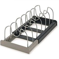 Support de rangement extensible pour couvercles de casseroles en plastique, organisateur de vaisselle et de bols, idéal pour la cuisine - Vente en gros disponible