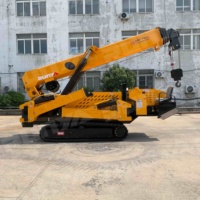 Grue araignée hydraulique sur chenilles de 8 tonnes avec stabilisateurs télescopiques, mini-grue mobile certifiée CE, directement du fabricant
