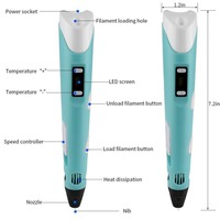Kinder Nieuwe Stijl 3d Printing Pen Set Plastic 3d Pen Power Adapter Travel Case Pla Filament-Perfect Verjaardag Kerstcadeau