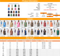 Débardeur Homme Vintage Lavé 250G, Coupe Boxy, 18 Couleurs, Coton Uni, Sans Manches, Personnalisable avec Logo