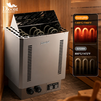 Chauffe-sauna électrique moderne Diooist 12 kW en acier inoxydable pour bain de vapeur sèche avec commande intégrée/externe/écran tactile