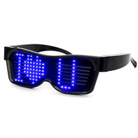 Lunettes lumineuses LED multicolores personnalisables avec logo pour fêtes d'Halloween, contrôle par application, clignotement magique programmable, USB