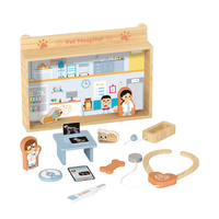 Ensemble de jouets en bois pour caserne de pompiers, jouet de simulation de pompier pour enfants