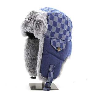 Gorro de Invierno para Hombre, Diseño a Cuadros, Protección para los Oídos, Resistente al Viento, Cálido, Estilo Aviador, Casual, para Esquí - Product Image 3