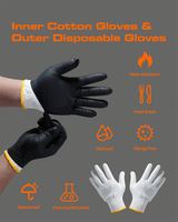 ANBOSON Gants de barbecue jetables en coton nitrile noir résistant à la chaleur pour hommes femmes fumeurs