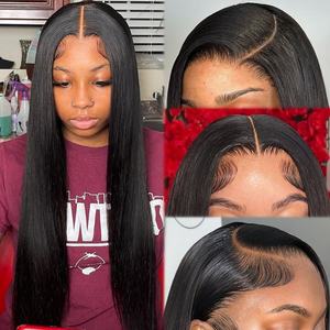 Perruques en cheveux humains indiens lisses 13x6, sans colle, dentelle transparente HD, perruques à dentelle frontale, cheveux Remy lisses, perruque en dentelle HD - Product Image 2