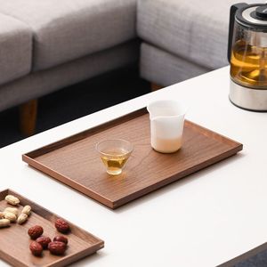 Solid Wood Tray <b>Rectangle</b> Japanese Style Tea Serving Plate <b>Coffee</b> <b>Table</b> Dessert Platter Household Storage Dish - Product Image 1