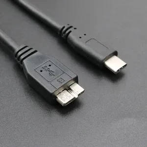 Kabel konektor USB 3.1 tipe-c ke USB 3.0 mikro B untuk ponsel pintar Hard Drive kabel transmisi Data PC ponsel