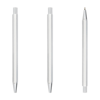 Nouvelle mode Stylos à bille à clic noirs hexagonaux fins Stylo à bille rétractable en laiton avec LOGO personnalisé pour les cadeaux