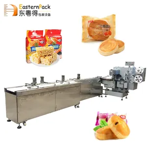 Kissen Typ Multi-Servo Hoch geschwindigkeit automatische Nougat Candy Schokoriegel Pralinen Feed Horizontal Packing Machine Line