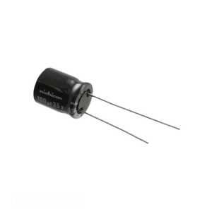 Distribuidor Autorizado: Condensador Radial TH UKL2A220MPD de 22 uF, 20%, 100V, de Aluminio, con Montaje a Través de Orificio - Product Image 1