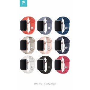 Delux orologio in gomma rossa per orologio Apple Watch 42-44mm 45mm 49mm accessori Smartwatch-traspirante e regolabile in misura - Product Image 1