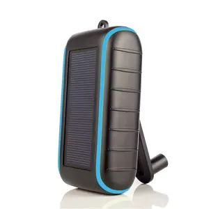 Solar portable power bank hand crank charger high capacity battery, solar power bank charger for Mobile phone