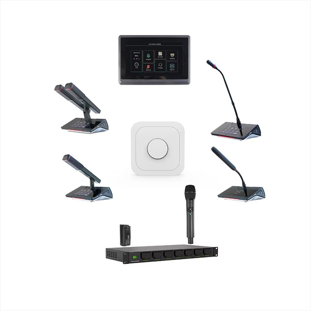 AIMICIOT High-Reliability Dual Core Wireless Microphone with Camera Tracking Voting-Professional Audio Conference System UN01