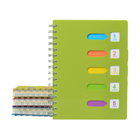 Carnet à spirale de bureau en stock, en PP coloré, avec intercalaires, spirale métallique, pour étudiants, direct usine