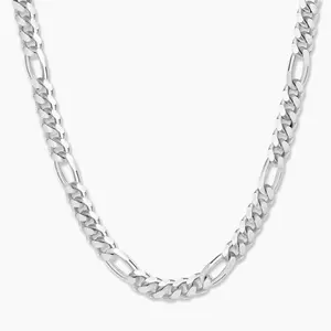 Joyería de moda Figaro enlace <span class=keywords><strong>cadena</strong></span> 925 plata esterlina Unisex Figaro <span class=keywords><strong>cadena</strong></span> collar <span class=keywords><strong>cadena</strong></span> <span class=keywords><strong>italiana</strong></span> para hombres mujeres - Product Image 1