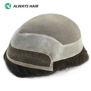 Mono Lace Toupee for Men Multiple Sizes French Lace Front Natural and Durable Base Indian Human Hair Prosthesis System 2023 New