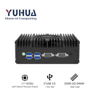 Ordinateur industriel embarqué mini YUHUA Intel Core I7-1255U 4*USB3.0 4*USB2.0 2*COM Windows10/Linux DDR4 Garantie 2 ans en stock