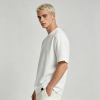 T-shirt décontracté 100 % coton en gros, T-shirt graphique tricoté, impression numérique personnalisée, T-shirt oversize pour homme