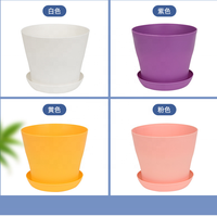 Pots de fleurs et jardinières en plastique écologiques, colorés, de forme ronde, pour plantes succulentes, avec plateau, pour la maison et le jardin, prix d'usine
