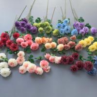 T-FT111 Fleurs artificielles en soie multicolores à 6 têtes, pivoines, en vrac, pour centres de table de mariage et décorations d'allée