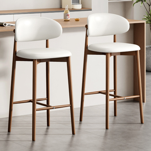 Sgabello da <span class=keywords><strong>Bar</strong></span> Alto Girevole in Metallo Stile Nordico Moderno Set di Mobili per la Casa in Legno Velluto Pelle Oro di Lusso per Cucina Sedia da <span class=keywords><strong>Bar</strong></span> - Product Image 2