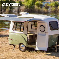Larme Camper Mini Remorque Voyage RV Caravane Châssis En Acier Galvanisé Corps En Fiber De Verre Léger Moto Compatible 2-4