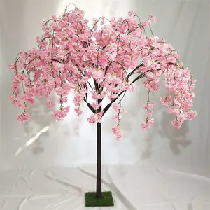 F-C0474 di simulazione di ciliegio finto fiore decorazione albero ciliegio formato personalizzato rosa