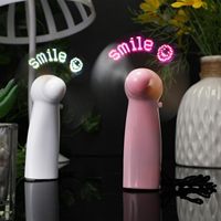 Nuovo Mini Ventilatore Portatile LED con Messaggio Personalizzato, Ventilatore a Batteria Potente, Gadget per Feste, Ventilatore LED con Messaggio Luminoso
