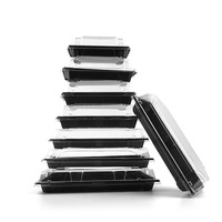 Vente en gros Livraison en polystyrène Mini emballage à emporter écologique personnalisé avec feuille d'or Conteneur PS Plateau à sushi avec couvercle