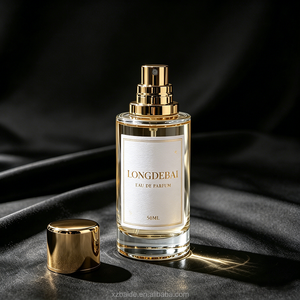 Wholesale Luxury Glass <b>Perfume</b> <b>Bottle</b> <b>30ml</b> 50ml 100ml Premium Empty Fragrance Atomizer Clear <b>Perfume</b> <b>Bottle</b> with Gold Cap - Product Image 2