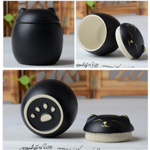 Kedi şekli Pet seramik kutu anıt Urn kapalı kavanoz sake Casket tabut porselen kavanoz Pet külleri depolama Memento gömme tutucu - Product Image 4