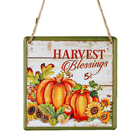 HARVEST SUNFLOWER Art Deco Plaques murales décoratives en métal pour la maison et la cuisine, ensemble de 2 pièces faites à la main