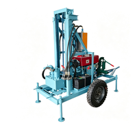 Machine de forage de puits d'eau domestique mobile sur roues