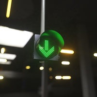 400mm simple face rouge croix verte flèche indicateur de voie IP65 PC boîtier Tunnel avertissement feu de circulation