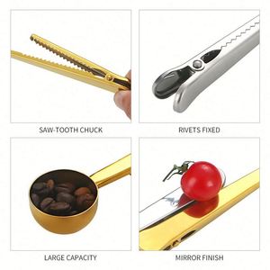 Custom Logo Great Tea Protein Powder Instant Drinks <b>Measuring</b> Stainless Steel Coffee <b>Spoon</b> Bag Clip - Product Image 5