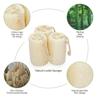Éponge exfoliante longue en loofah naturel 100 % écologique et durable pour le corps, marque distributeur, 4-6 pouces