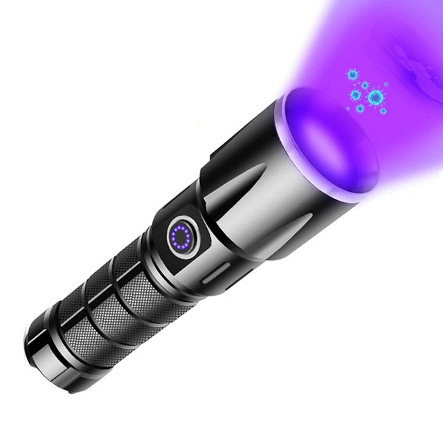 UV LED Flashlight Aluminum Alloy IP65 Waterproof 365nm Invisible Torch Pet Stains Hunting Marker Checker