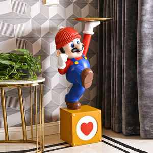 รูปปั้นมาริโอขนาดเท่าคนจ<span class=keywords><strong>ริ</strong></span>ง ทำจากไฟเบอร์กลาส พร้อมถาดเสิร์ฟ รูปปั้นมาริโอเรซิ่นสมัยใหม่สำหรับตกแต่งบ้านและสำนักงาน - Product Image 2