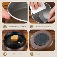 Boîte à café sous vide en acier inoxydable 304, récipient de stockage alimentaire hermétique, couvercle à bouton poussoir, garde les grains frais pour le thé
