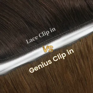 Capelli crudi nuovo arrivo cheratina cuticola allineata extension geniale Clip senza soluzione di continuità nelle estensioni dei capelli